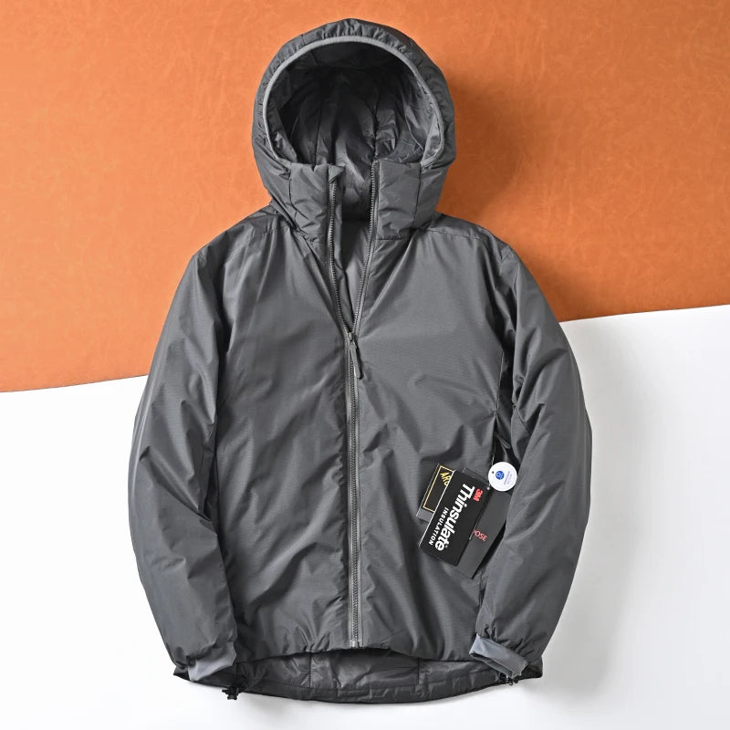Thickened Outdoor Casual Cotton Jacket Men's Fashion City Style Windproof Warm Hooded Coat Regular Length Loose Fit Coat