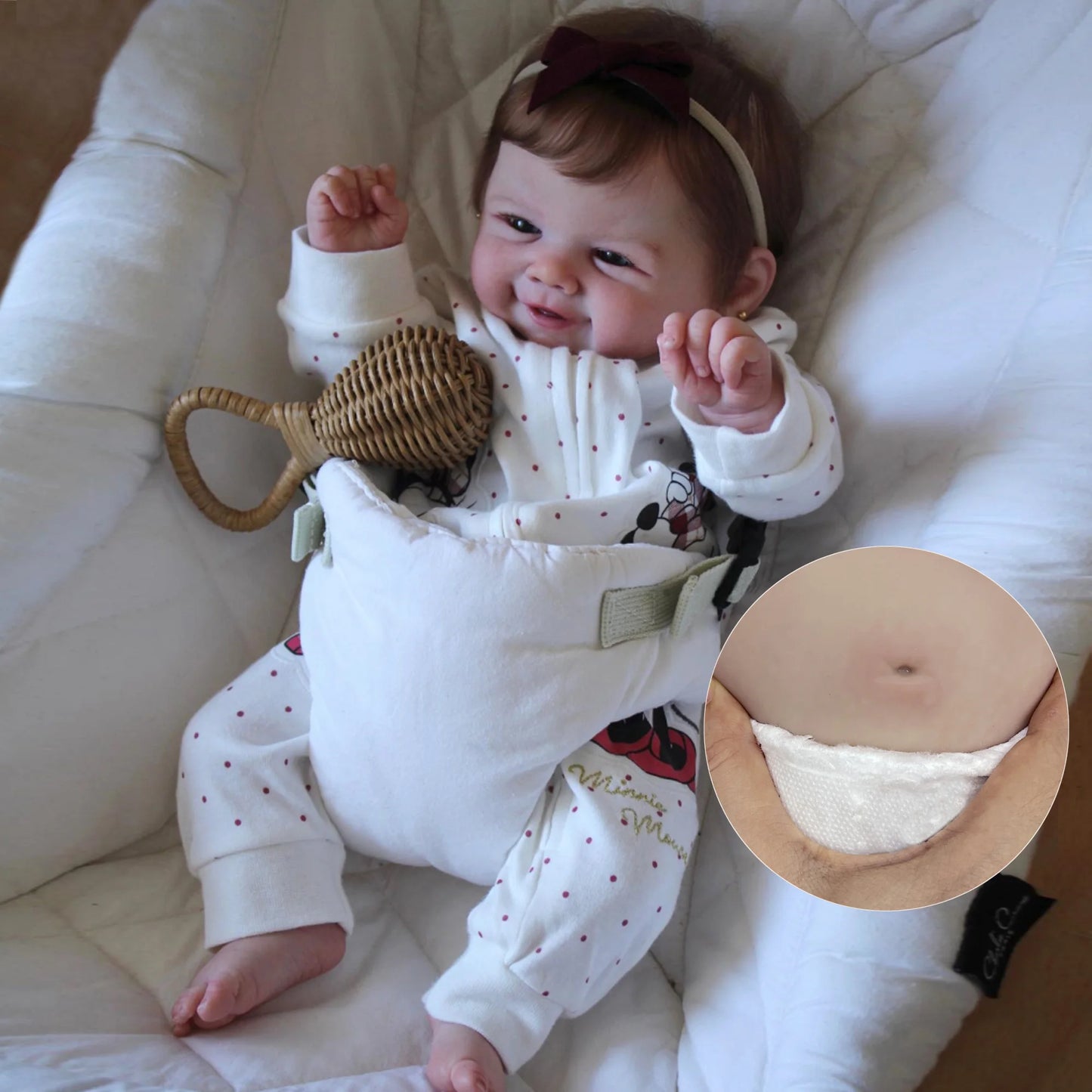 AnjoDoll 18 Inch Vivienne Boy/Girl Full Body Soft Vinyl Doll Painted Reborn Doll With Rooted Hair For Gifts Muñecas Reborn