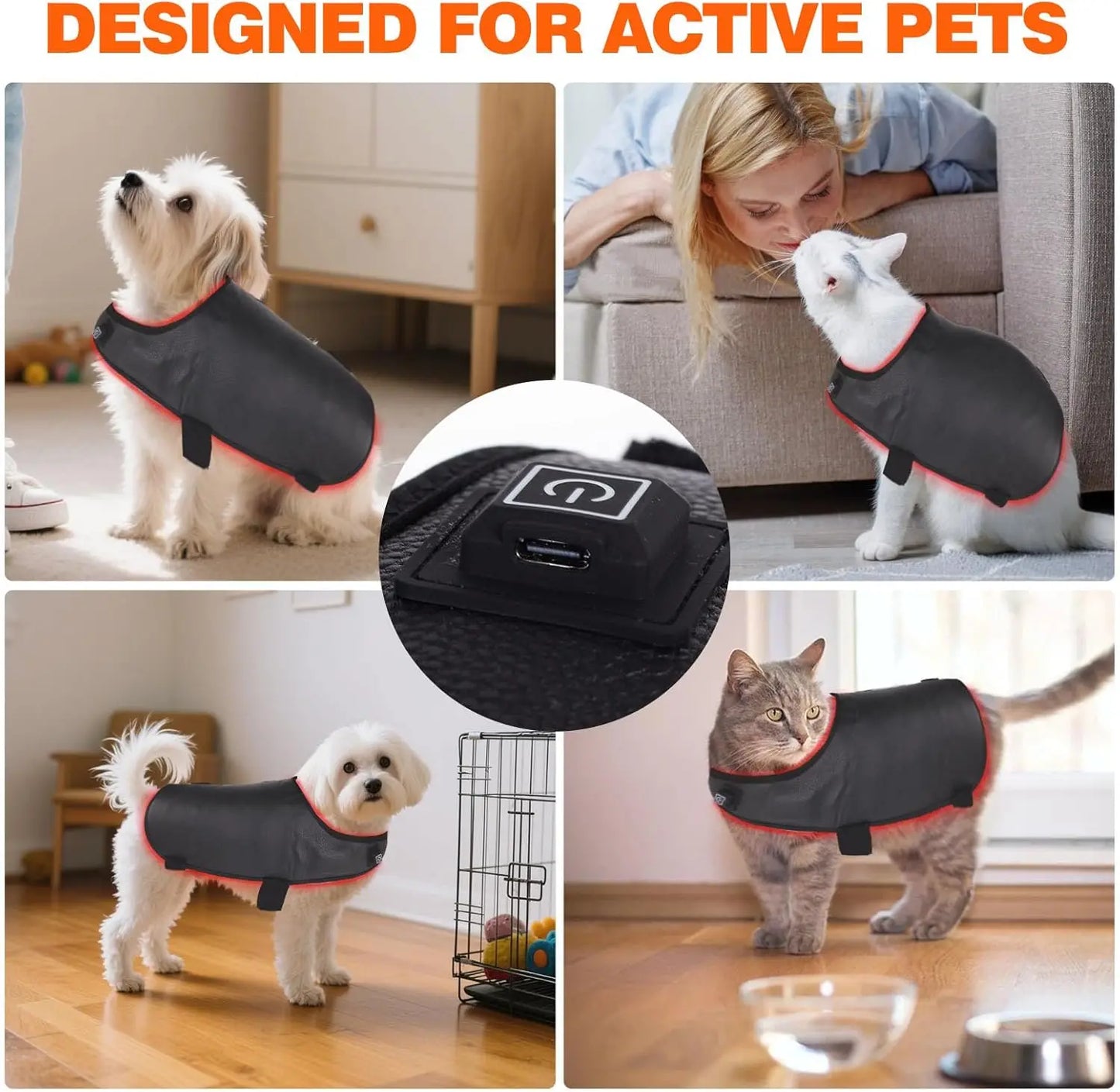 Red Light Therapy for Pets Back,660&850 nm Wavelength, Portable Wearable Infrared Light Device, for Dog, Cat Relieving Back Pain