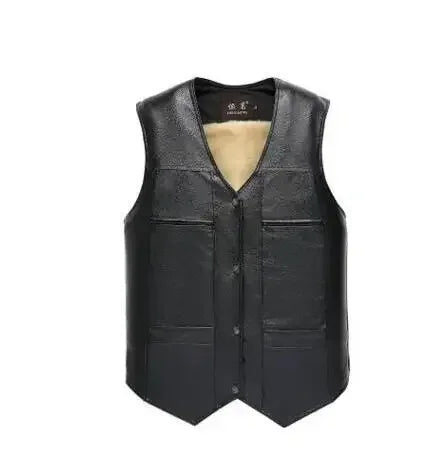 Hot Sale Mens PU Leather Vest Thick Warm Male Overcoat Plus Size safety biker Vests Outwear Fashion Waistcoat tactical vest