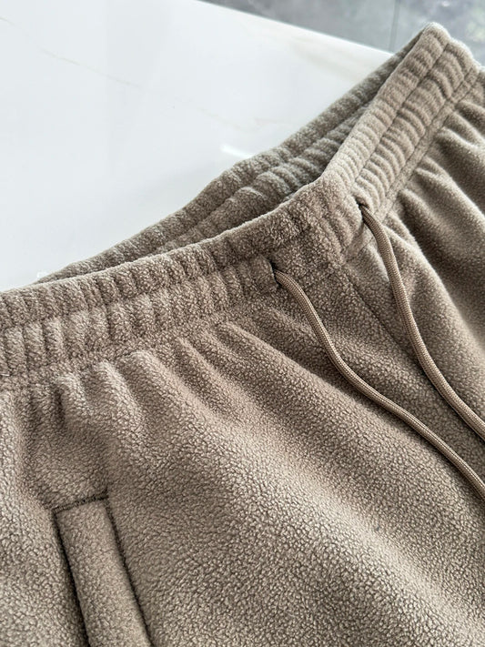 Thickened Fleece Lined Straight Leg Casual Pants for Men Winter Leisure Trousers Trendy Couple Pants Chinese Brand