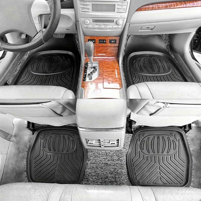 Heavy-Duty Car Rubber Floor Mats All-Season Waterproof Protection Non-Slip Universal Trim-to-Fit Design for Cars SUVs Trucks