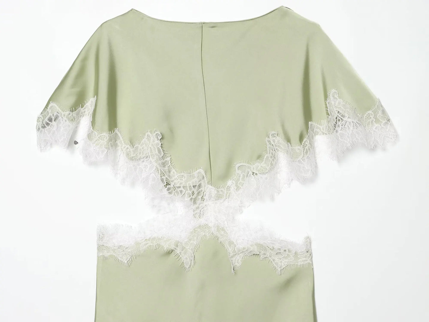 New Women Sexy Cut Out Dresses Solid Lace Spliced Short Cape Sleeve Asymmetric Midi Dresses Summer Ladies Elegant Party Dress