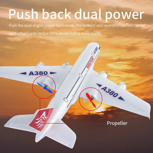 Hot Gyro Airplane Airbus A380 RC Airplane Foam Toys 2.4G Fixed Wing Plane Outdoor Toys Drone Easy Fly Children Gift