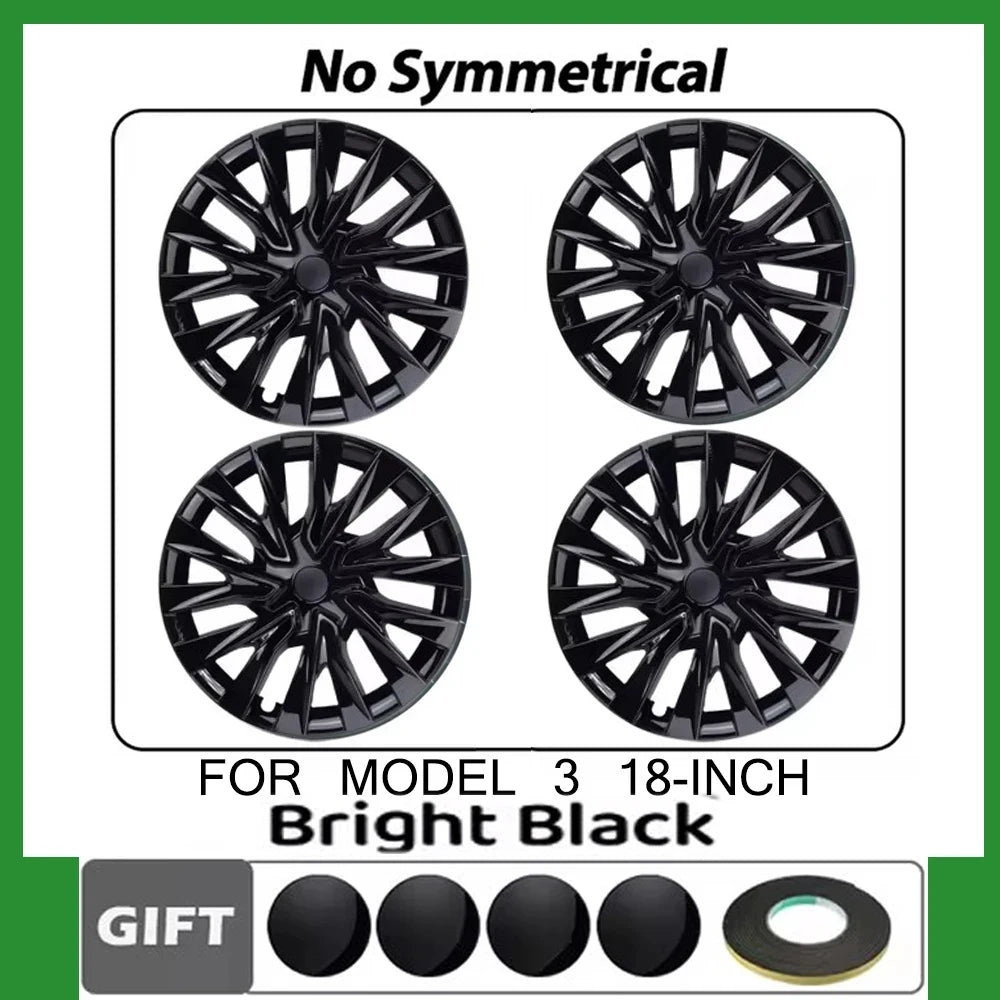4PCS HubCap for Tesla Model 3 2023 2024 18 Inch Performance Replacement Wheel Cap Automobile Full Rim Cover Accessories