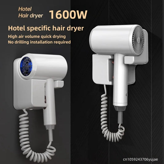 New Wall Mounted Hair Dryer With High Power And Quick Drying Integrated, No Drilling Installation, Hotel Bathroom 220V