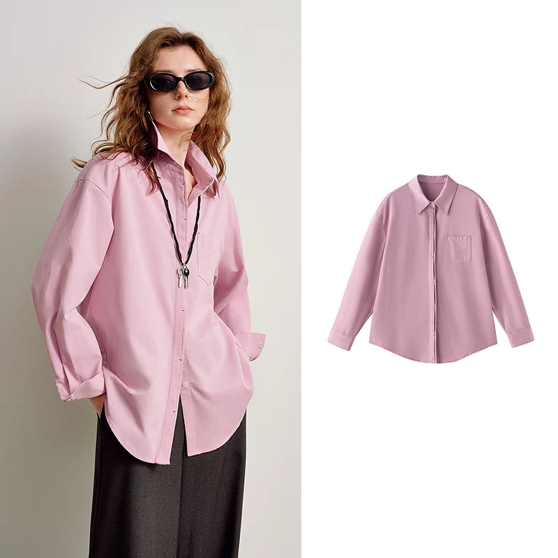 TOYOUTH Women Easy Morning Lazy Shirts 2026 Spring New Wrinkle-Resistant Low-Maintenance Light Spring Cotton Blouses