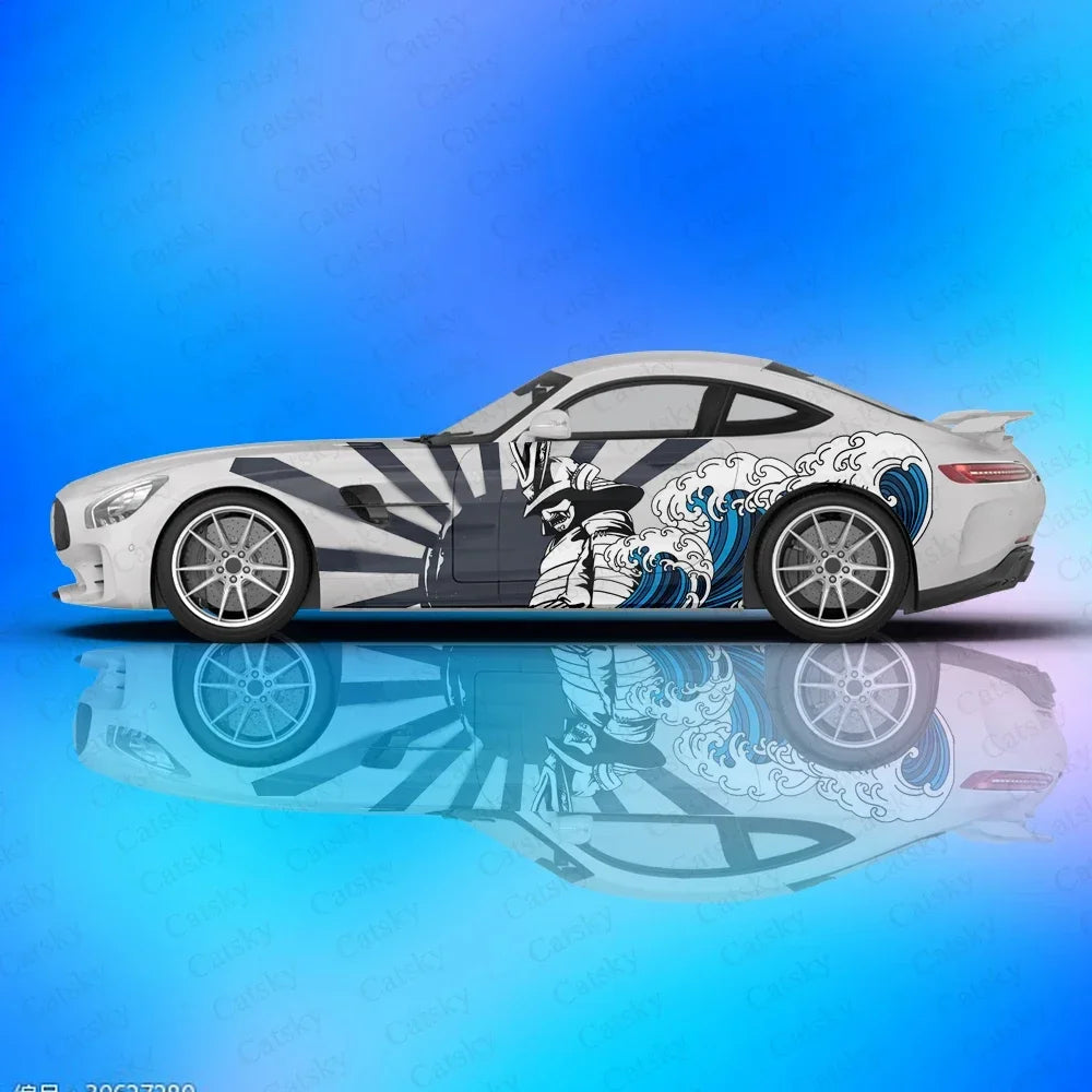 Samurai Car Wrap, Japanese Vehicle Livery, Cast Vinyl Wrap, Universal Size Samurai Anime Car Sticker Car Decoration