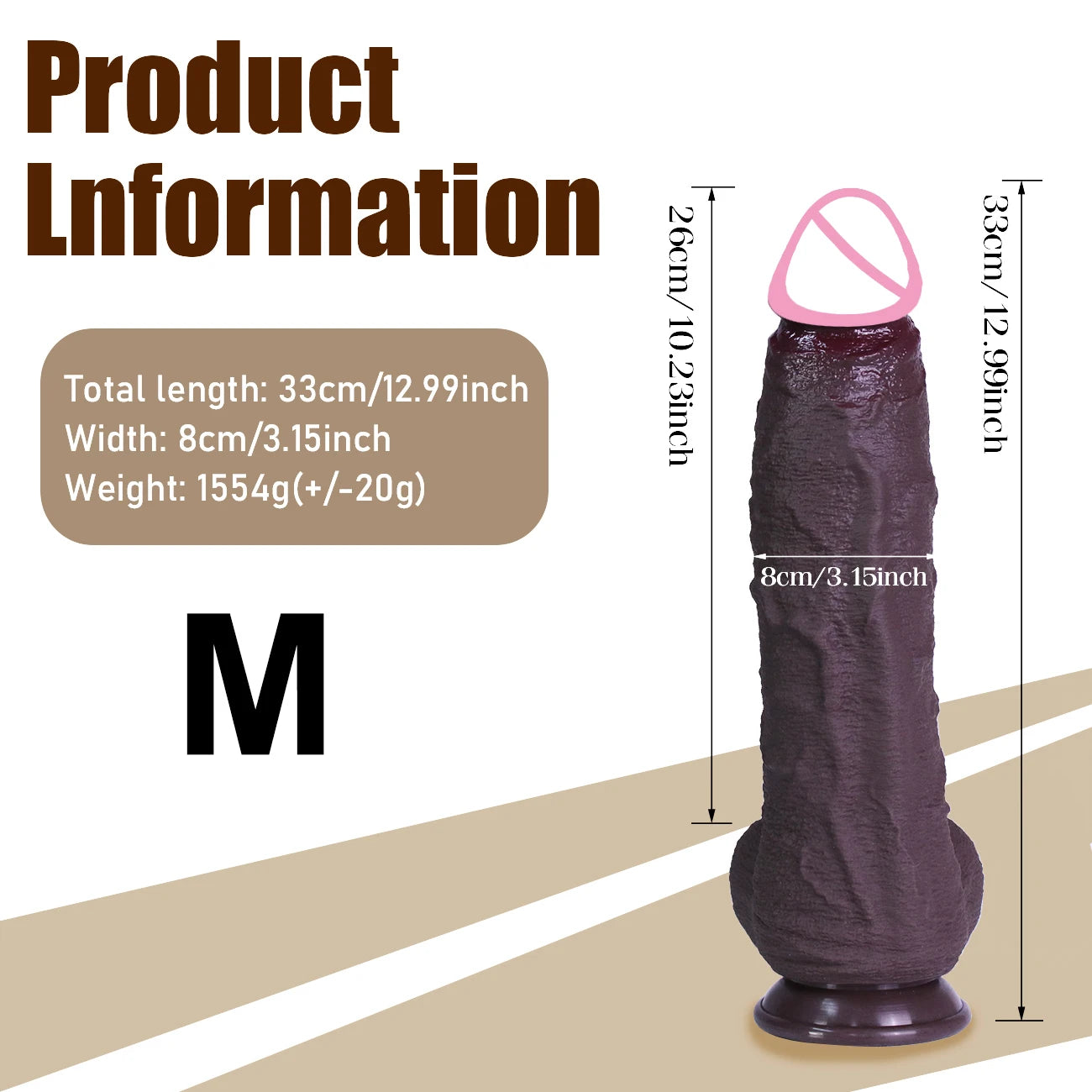 3 Sizes Realistic Soft Brown Dildo Huge Thick Fake Penis Double Silicone Cock Woman Man Masturbation Suction Cup Anal Sex Toys