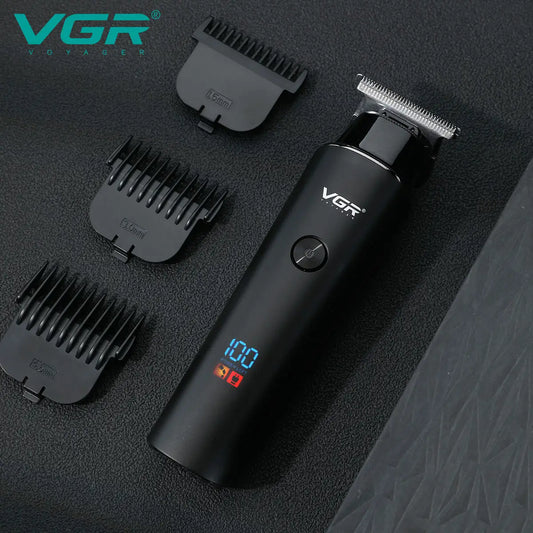 VGR Hair Trimmer 0mm Hair Clipper LED Display Hair Cutting Machine Professional Electric Rechargeable 0mm Trimmer for Men V-937
