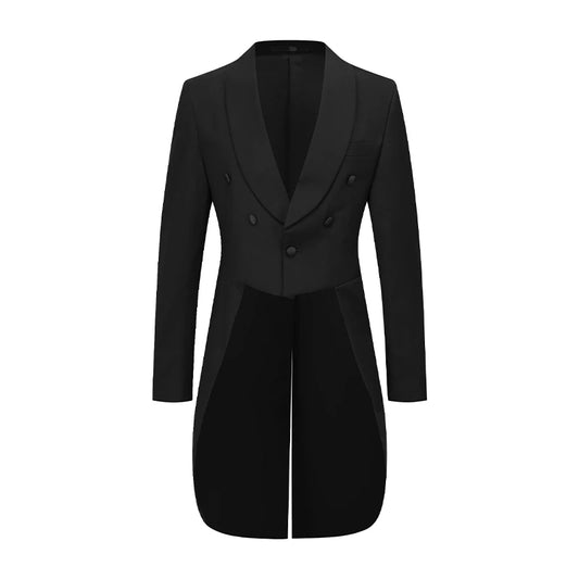 Men's Suit Men's Elegant Steampunk Victorian Tailcoat Gothic Suit Blazer Groom Groomsmen Jacket Pirate Parties Cosplay Long Coat