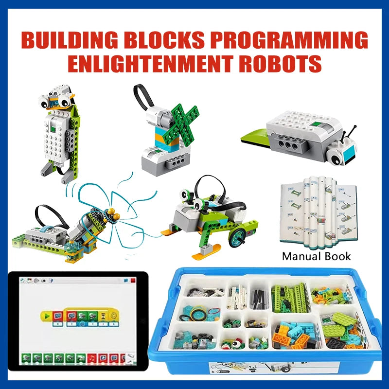 WEDO Building Blocks Transform Science Education Toy Kit for Kids Interactive Learning Construction Playset