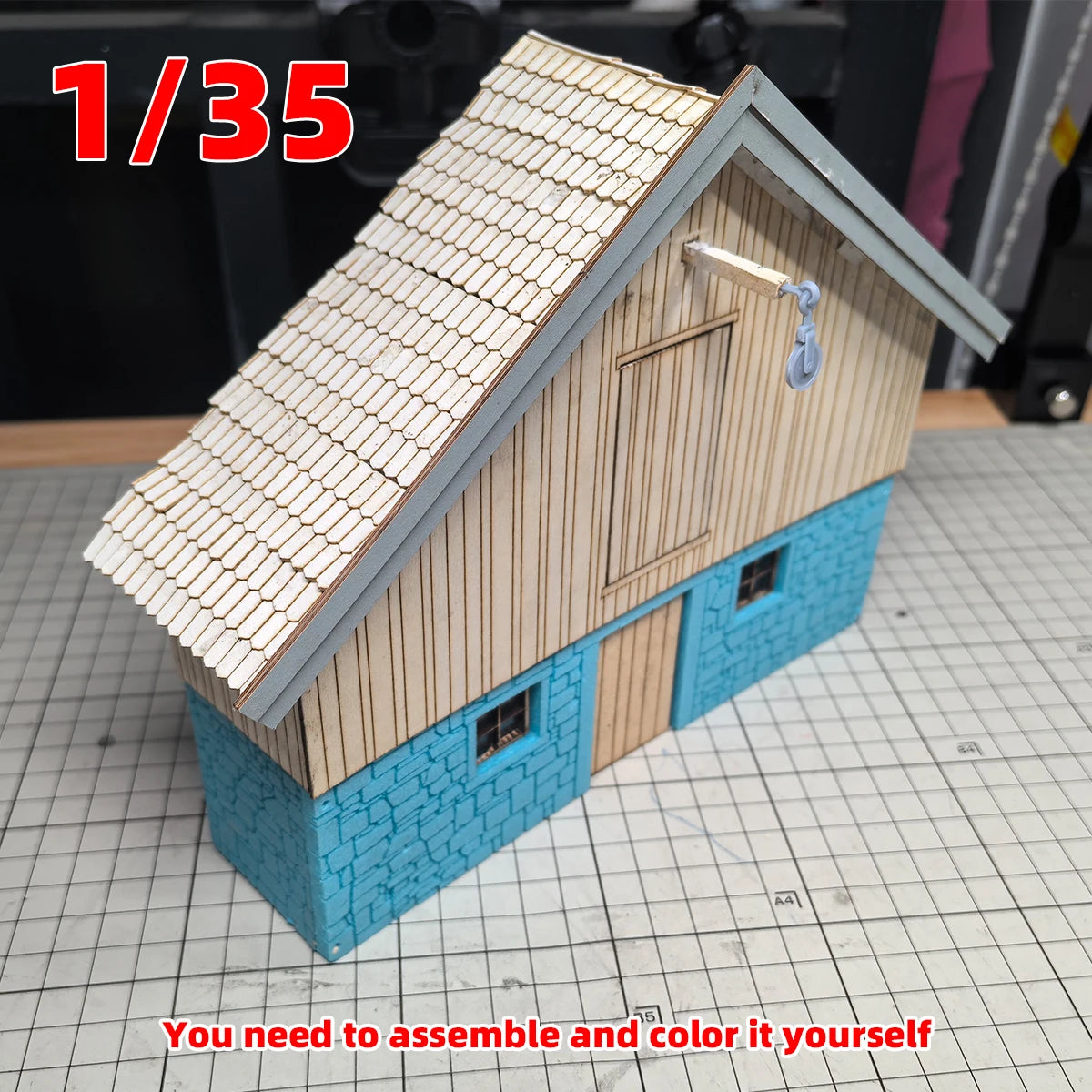 Assembly Architectural Warehouse Godown Stockroom Granary Barn Grain Elevator Diorama Building Miniature Scale Model Kit 1/35