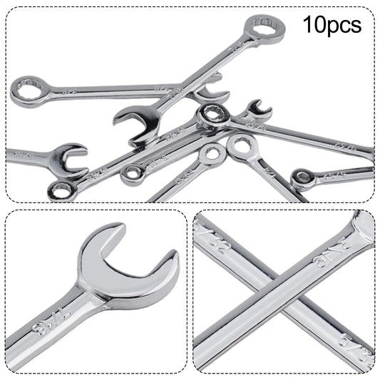 Hand Tool Wrenche Spanner Metric Practical Set Tool Steel 1 Set 10pcs Adjustable Automotive Tool British Repairs