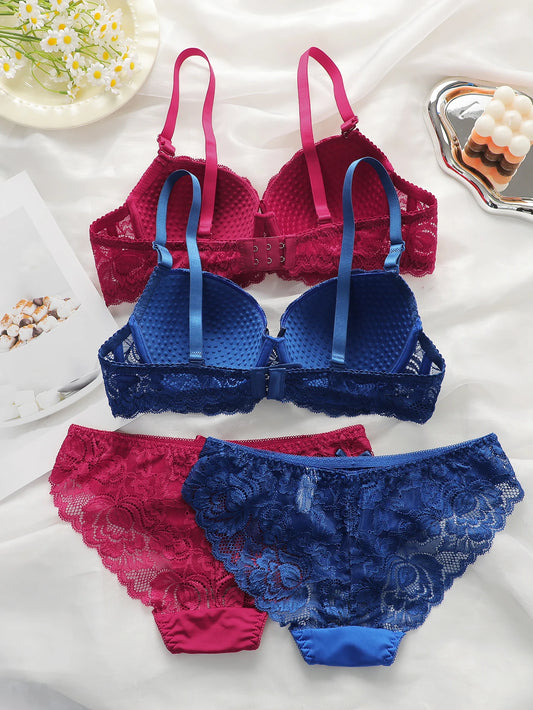 2-piece set of colorful lace combination for gathering and lifting daily bras lingerie set for women sexy Lingerie 2 sets A2155