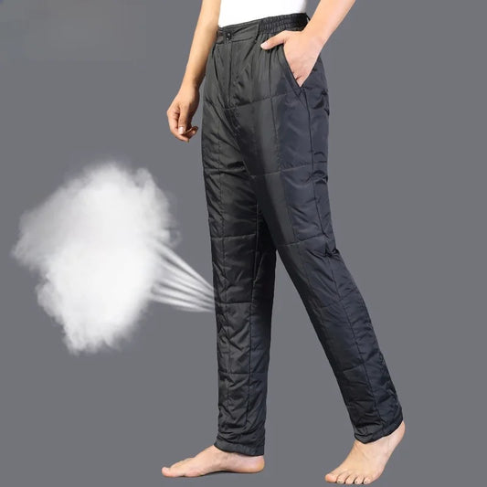 Thiened High Waist down Pants Men's Winter Outerwear Indoor Wear Large Size Warm Cotton Trousers for Middle-Aged And ly