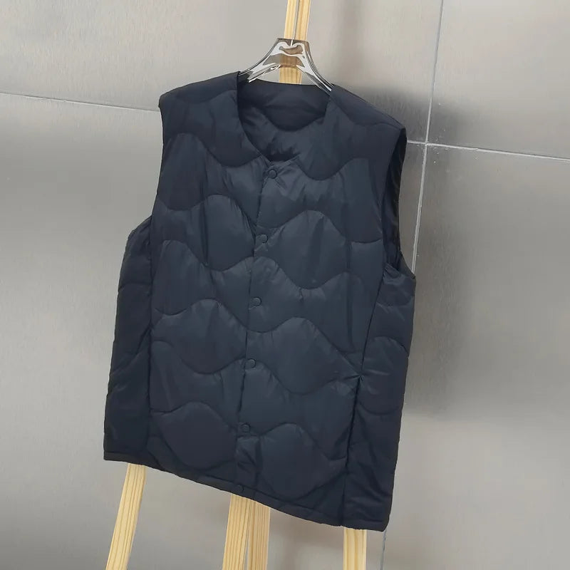 Ultra Light White Duck Down Vest Jacket New Autumn Winter Men Warm Bigsize Down Waistcoat Coat Parkas Male Short Sleeveless Tank