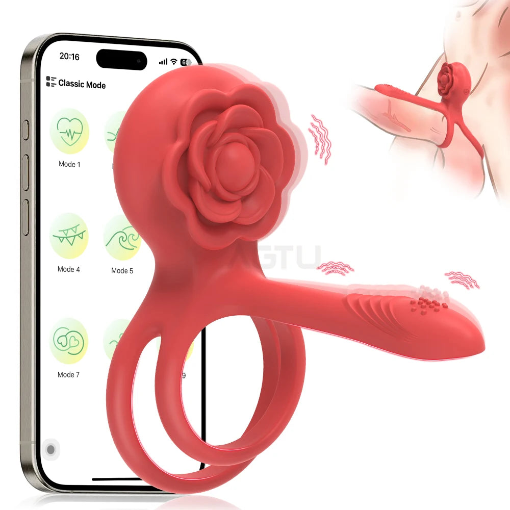 Cock Ring Vibrating for Men Male Erectile Penis Ring G-Spot Clitoris Anal Stimulator Ejaculation Delay Adult Sex Toy for Couples