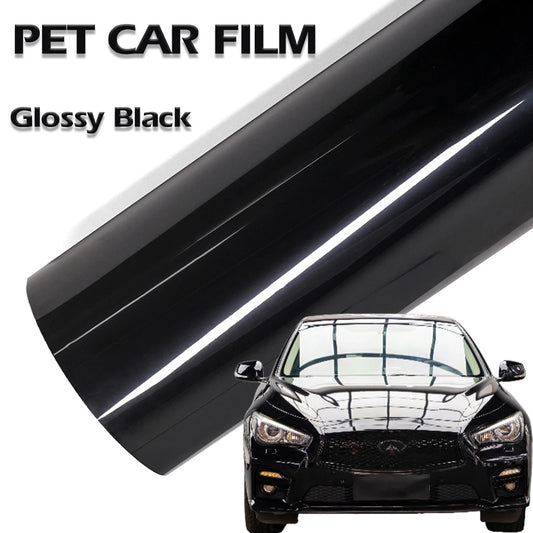 Glossy Black Car Vinyl Wrap Film Personalization Waterproof PVC Car Decoration PET Decal Motorcycle Auto Body Protective Film