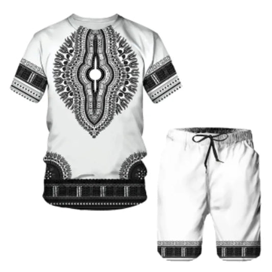 Thai Shirt African Drum Performance Clothes Men's Ethnic Fashion Thin Polyester Casual Wear for Drumming Events