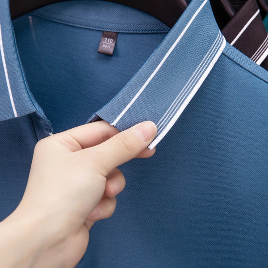Quality Man Short-Sleeved Polo Shirt Lapel Letter Print Summer Best Seller British Style T-Shirt Outdoor Golf Leisure Men's Wear