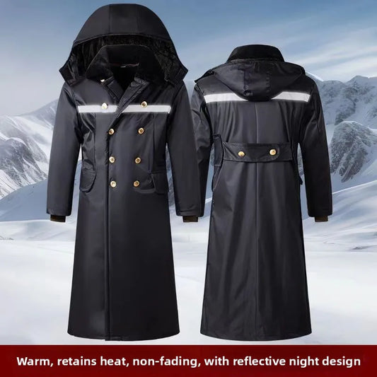 Thickened Cotton Jacket Removable Inner Vest Long Windproof Northeast Cold Storage Night Reflective Work Cotton Clothes