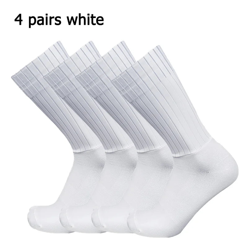 4 Pairs/Set Anti Slip Silicone Summer Socks Mixed Color Cycling Socks for Men and Women Cycling Sports Running Socks