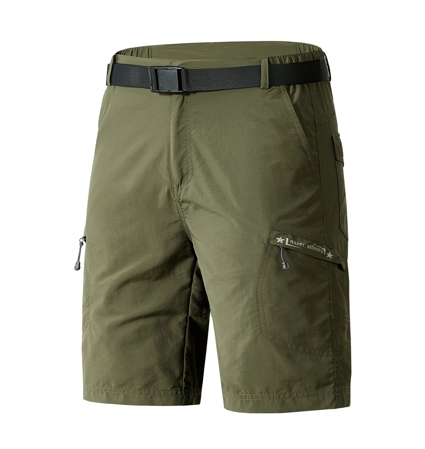 Men's Cargo Shorts Thin Loose Casual Workwear Man Summer Ice Silk Quick Dry Sporty Mid-Length Straight Leg Cotton Short Pants