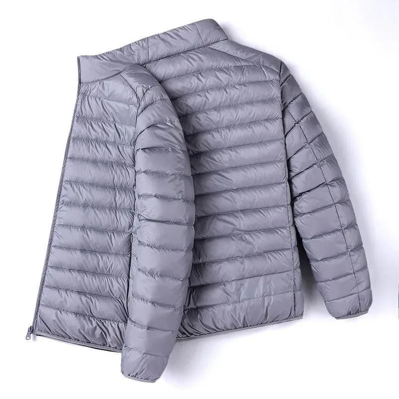 Ultra-Light down Cotton Jacket Men's Spring Fashion Slim Fit Long Sleeve Warm Casual Style Pure Color Youth Popular Clothing