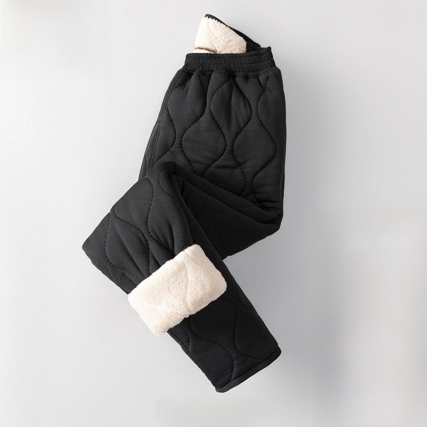 Thickened Fleece Lined Warm Cotton Pants for Men Business Casual Straight Leg Trousers Winter New Style Dad Elderly Warmth