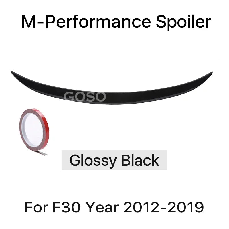 Carbon Fiber Rear Bumper Lip Trunk Wing MP M4 PSM Style Roof Spoiler Kit For BMW 3 Series F30 F31 F35 2012-2019 Gloss Black