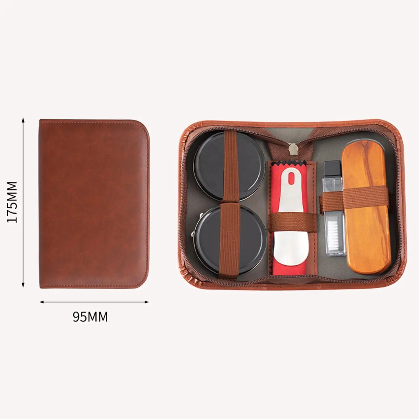 Shoe Polish Kit Polishing Cloths Practical with Bag Leather Shoe Shine Kit