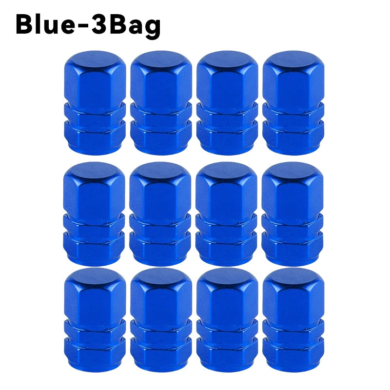 Silver Black Blue Aluminum Alloy Car Valve Cores Tire Valves Caps Air Pump Caps Tuning Products Accessories Replacement