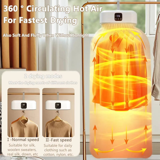 Portable Clothing Dryer Electric Portable Clothes Dryer UV Sterilization Folding Travel Clothing Dryer Foldable Laundry Dryer
