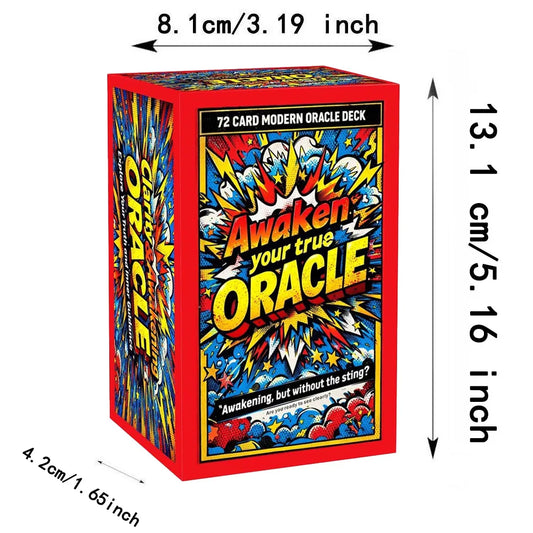 72Pcs, Awaken Your True Oracle Cards Set, Modern Pop Art Design, Self-Reflection & Emotional Insight Tools