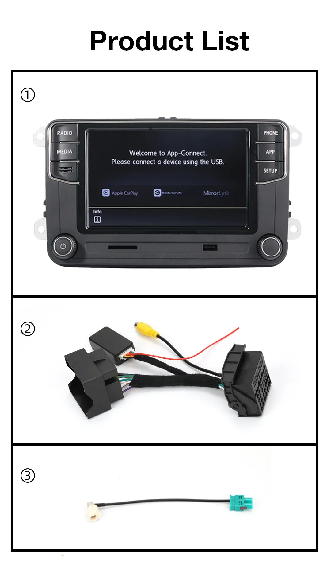 Desay RCD360 Carplay Car Radio 17G035280 MirrorLink MIB Auto radio for VW PQ Polo Golf Passat B6 B7 Jetta MK5 MK6 Eos Bettle
