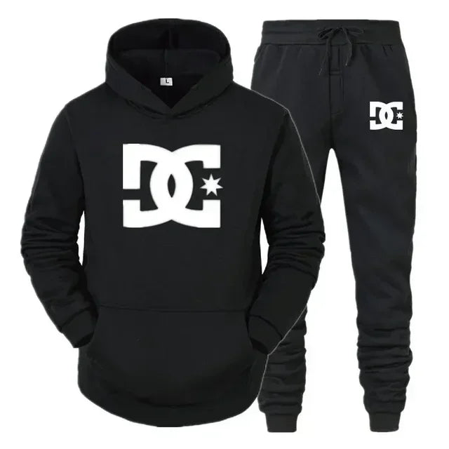 Men's autumn and winter new zipper sweatshirt and casual pants two-piece set, fashionable fitness and sports running suit