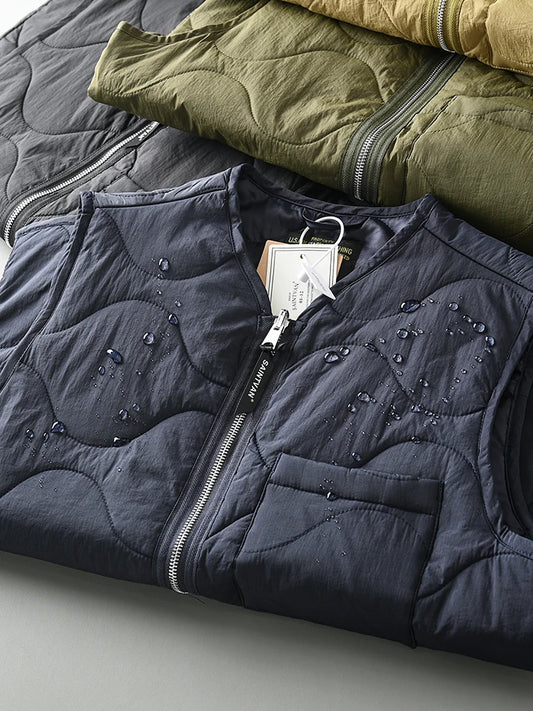 Lightweight Windproof Wearable Autumn Winter Men's Retro Casual Gourd Shaped Basted Cotton Vest Versatile All-Match Jacket
