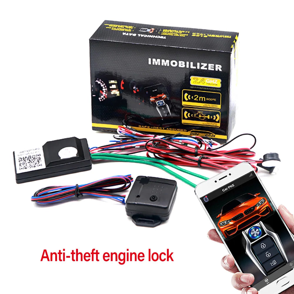 Universal Car Alarm Auto Start Stop System Remote Control Engine Ignition Autostart Kit Keyless Push Start System Car Accessorie