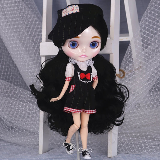 ICY DBS Blyth Doll Carved Lips Face White Skin Joint Body 1/6 BJD Special Price OB24 Toy Gift