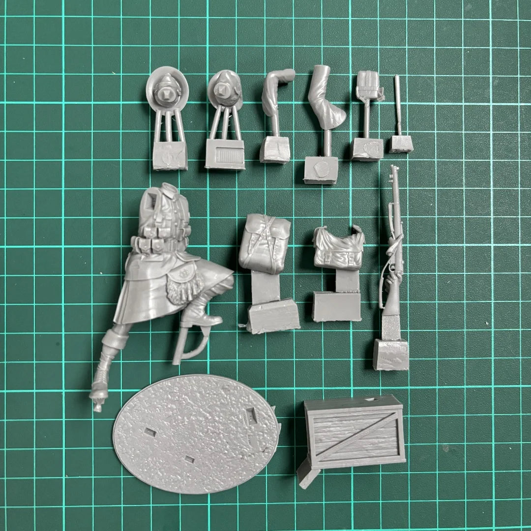 75MM Resin Figure Unpainted Model Kit, Military theme, Scottish Infantry, Unassembled and unpainted GK,