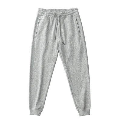 Autumn American Retro Drawstring Terry Cloth Knitted Sweatpants Men's Simple Washed Sports Running Loose Casual Ankle-tied Pants
