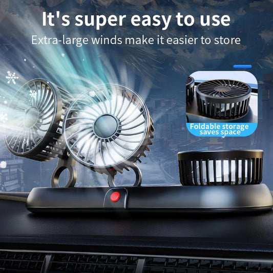 3-Head 5V USB Car Fan with 3 Adjustable Speeds Cooling Auto Cooler Air Ventilation System with Wind Regulation Car Accessories