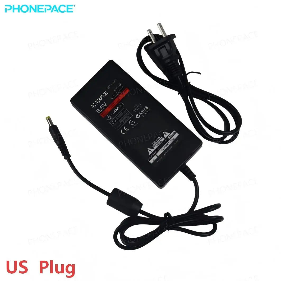 AC Power Adapter For PS2 Slim 70000 Series 8.5V 100-240V Power Supply Charger Cable EU US Plug