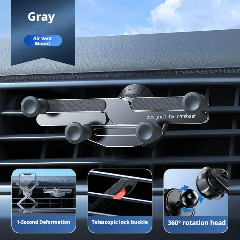 Eary Phone Holders for Your Car With Metal Hook Clip Air Vent Phone Stand Car Mount With 360°Rotating Fits for iPhone Samsung