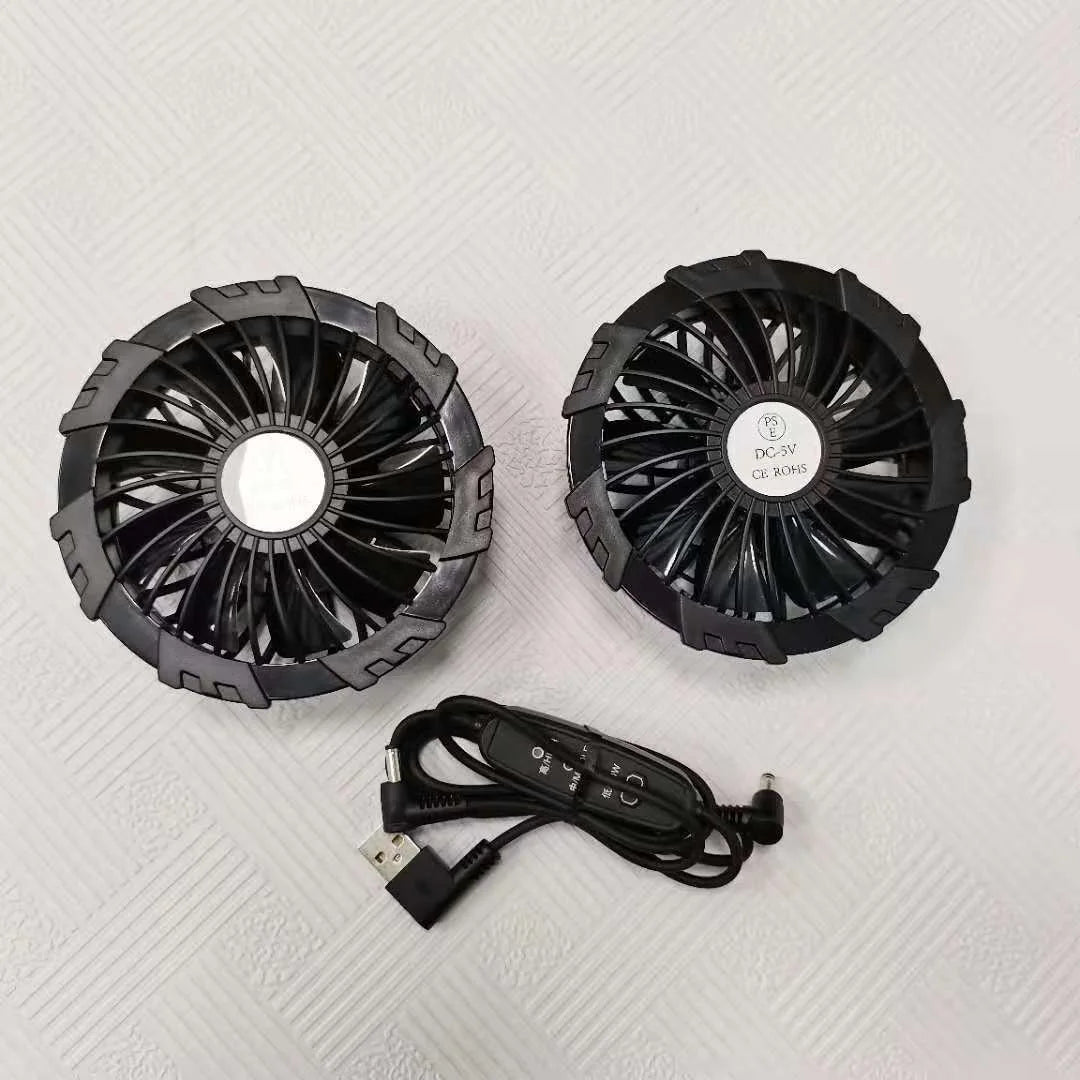 Summer Outdoor Cooling Fan Jacket Removable Sleeves Two-in-one Air Conditioning Clothes USB Charging Men Women Cooling Workwear