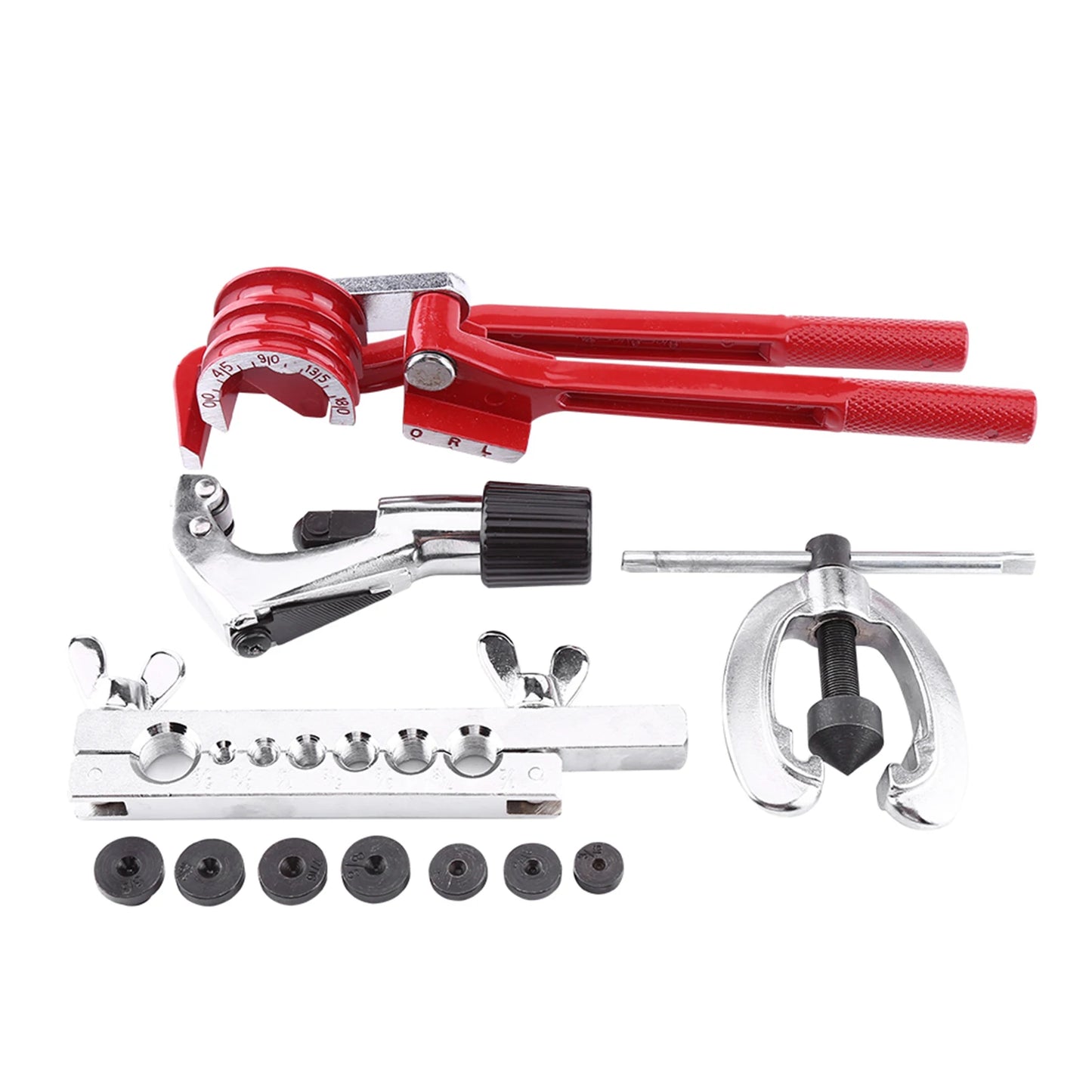 11pc Pipe Flaring Kit Brake Fuel Tube Repair Flare Kit With Cutter Bending Tool Set