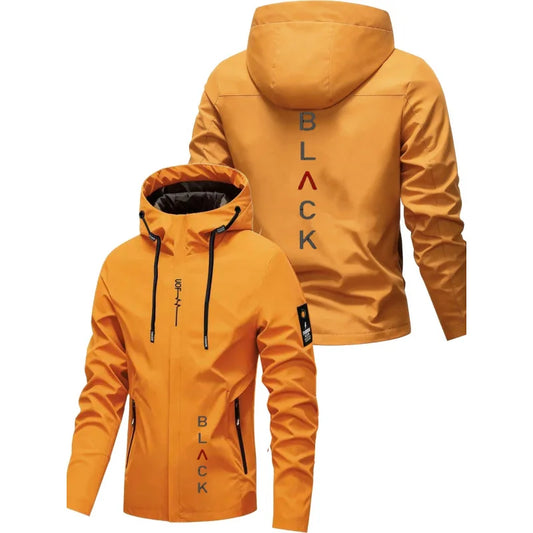 Men'S All-Season Heavy-Duty Motorcycle Jacket - Full-Zip Windproof Hooded Jacket,Commuting, Travel, Outdoor Activities