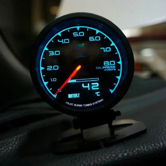 Greddi Boost Gauge 62mm 7 Colors Car Meter Multi D/A Digital Display Water Temp oil pressure oil temperature LCD Gauge 2.5 Inch