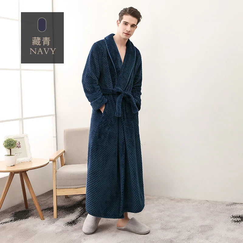 Thickened Extended Bebe Velvet Couple Robe Women's Winter plus Size Fashion Sleepwear Men's XXXL Sexy Home Clothes Pyjamas